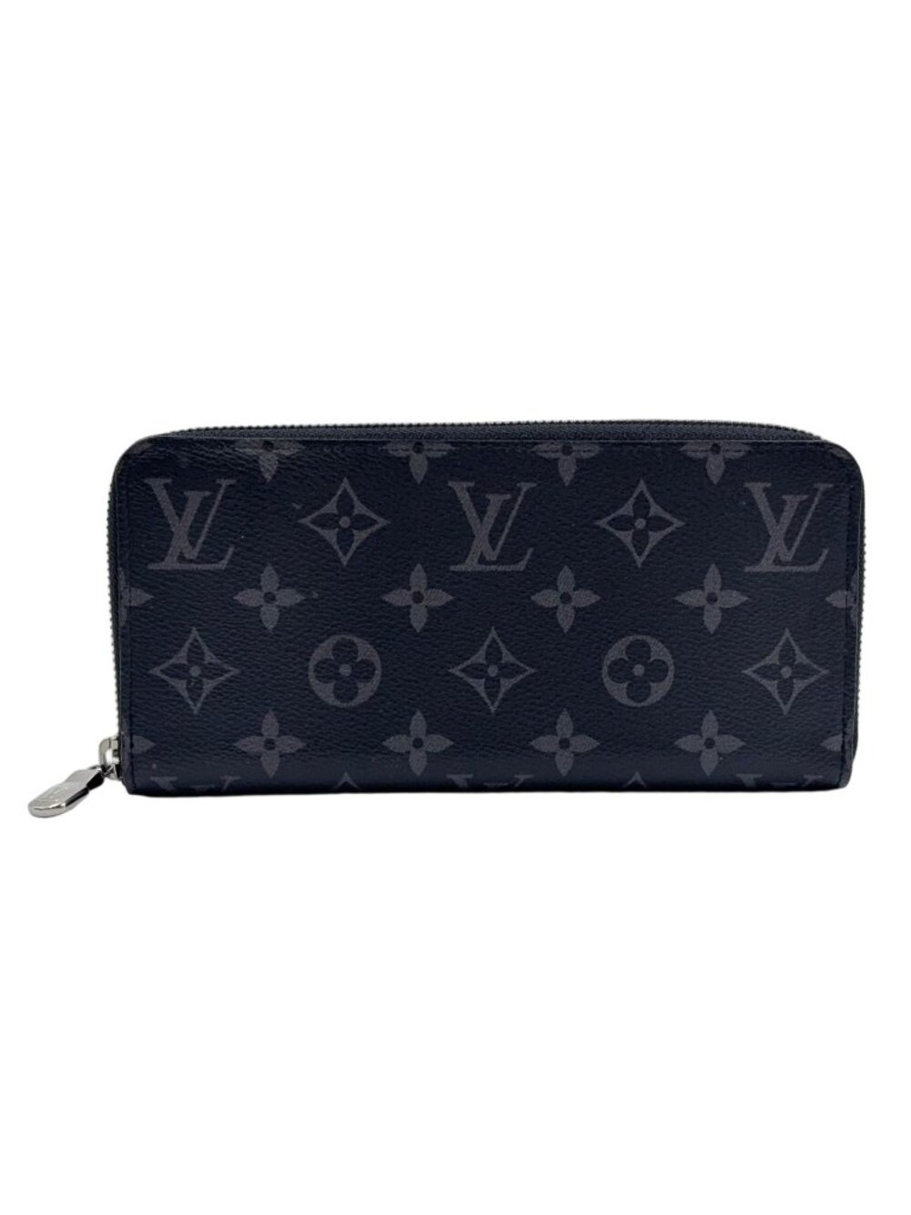 Louis Vuitton Zippy Wallet Horizontal Monogram Eclipse Black Silver